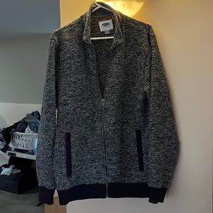 zip up gray sweater